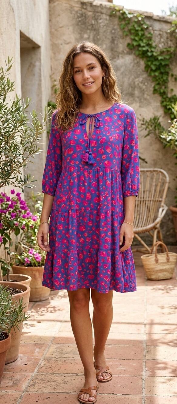 Aspiga Emma Blue Pink Colorful Mini Dress Small